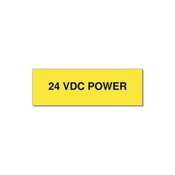 24VDC Power Label – OEM Control Power — 3x1" Black on Yellow, Holes