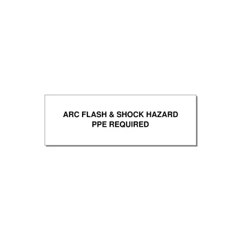 3.0x1.0" Arc Flash Safety Label - ARC FLASH & SHOCK HAZARD — 3x1" Black on White, Holes