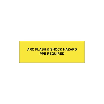 3.0x1.0" Arc Flash Safety Label - ARC FLASH & SHOCK HAZARD — 3x1" Black on Yellow, Adhesive