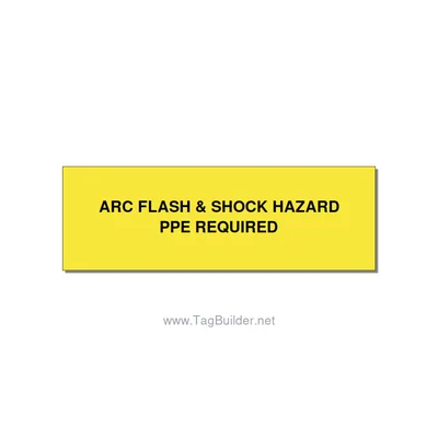 3.0x1.0" Arc Flash Safety Label - ARC FLASH & SHOCK HAZARD , Black/Yellow, Holes thumbnail
