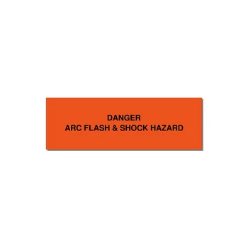 3.0x1.0" Arc Flash Safety Label - DANGER ARC FLASH & SHOCK — 3x1" Black on Orange, Holes