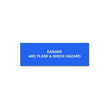 3.0x1.0" Arc Flash Safety Label - DANGER ARC FLASH & SHOCK — 3x1" White on Blue, Holes