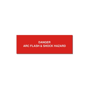 3.0x1.0" Arc Flash Safety Label - DANGER ARC FLASH & SHOCK — 3x1" White on Red, Adhesive