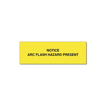 3.0x1.0" Arc Flash Safety Label - NOTICE ARC FLASH HAZARD P — 3x1" Black on Yellow, Adhesive