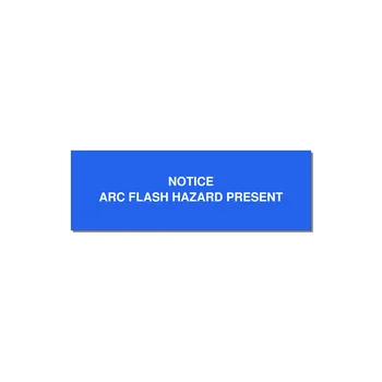 3.0x1.0" Arc Flash Safety Label - NOTICE ARC FLASH HAZARD P — 3x1" White on Blue, Adhesive