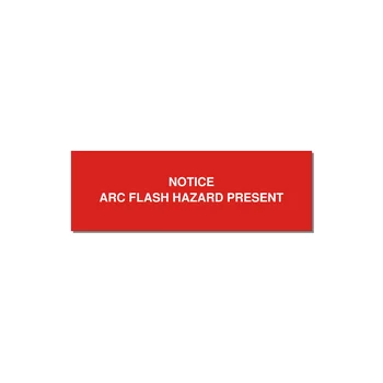3.0x1.0" Arc Flash Safety Label - NOTICE ARC FLASH HAZARD P — 3x1" White on Red, Adhesive