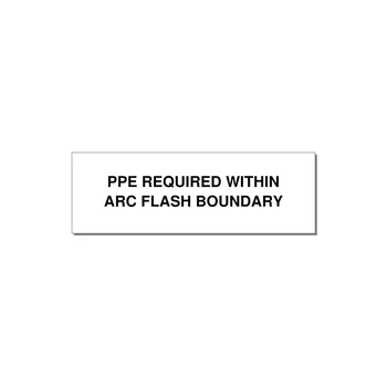 3.0x1.0" Arc Flash Safety Label - PPE REQUI — 3x1" Black on White, Adhesive