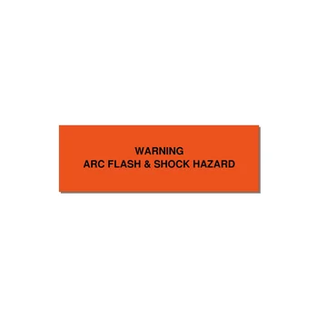3.0x1.0" Arc Flash Safety Label - WARNING ARC FLASH & SHOCK — 3x1" Black on Orange, Holes