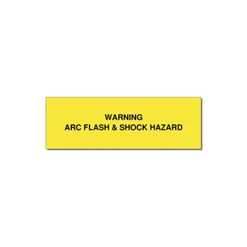 3.0x1.0" Arc Flash Safety Label - WARNING ARC FLASH & SHOCK — 3x1" Black on Yellow, Adhesive