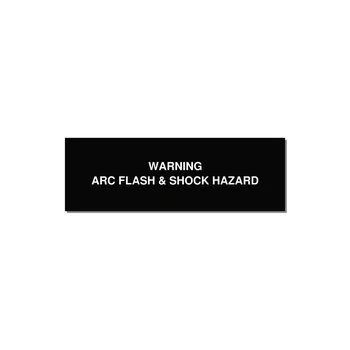 3.0x1.0" Arc Flash Safety Label - WARNING ARC FLASH & SHOCK — 3x1" White on Black, Adhesive