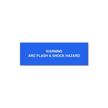 3.0x1.0" Arc Flash Safety Label - WARNING ARC FLASH & SHOCK — 3x1" White on Blue, Adhesive