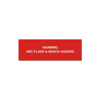 3.0x1.0" Arc Flash Safety Label - WARNING ARC FLASH & SHOCK — 3x1" White on Red, Holes