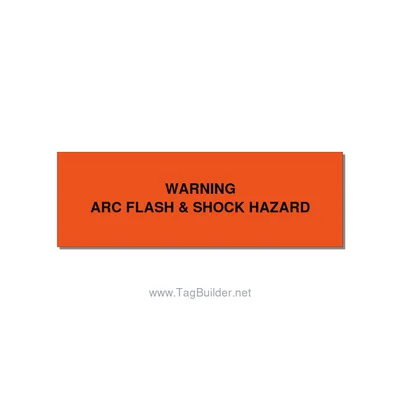 3.0x1.0" Arc Flash Safety Label - WARNING ARC FLASH & SHOCK, Black/Orange, Holes thumbnail