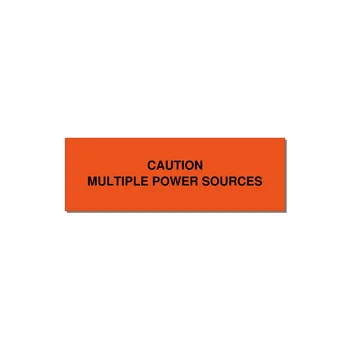 3.0x1.0" Caution Safety Label - CAUTION MULTIPLE POWER SO — 3x1" Black on Orange, Adhesive