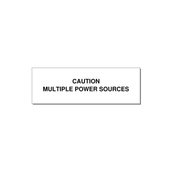 3.0x1.0" Caution Safety Label - CAUTION MULTIPLE POWER SO — 3x1" Black on White, Adhesive