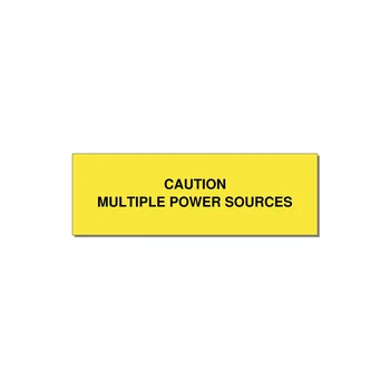 3.0x1.0" Caution Safety Label - CAUTION MULTIPLE POWER SO — 3x1" Black on Yellow, Adhesive