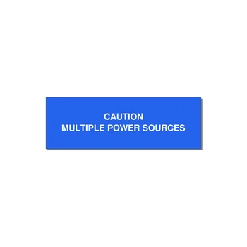 3.0x1.0" Caution Safety Label - CAUTION MULTIPLE POWER SO — 3x1" White on Blue, Holes