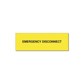 3.0x1.0" Disconnect Switch Label - EMERGENCY DISCONNECT — 3x1" Black on Yellow, Adhesive