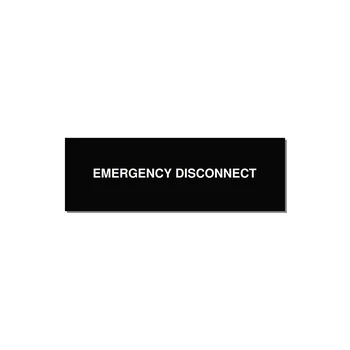 3.0x1.0" Disconnect Switch Label - EMERGENCY DISCONNECT — 3x1" White on Black, Adhesive