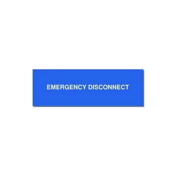3.0x1.0" Disconnect Switch Label - EMERGENCY DISCONNECT — 3x1" White on Blue, Adhesive