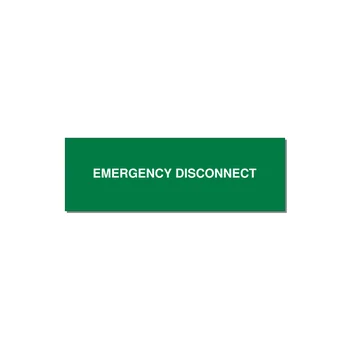 3.0x1.0" Disconnect Switch Label - EMERGENCY DISCONNECT — 3x1" White on Green, Adhesive