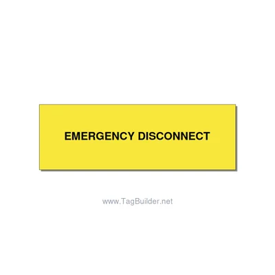 3.0x1.0" Disconnect Switch Label - EMERGENCY DISCONNECT, Black/Yellow, Holes thumbnail
