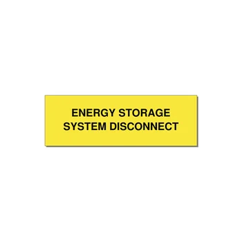3.0x1.0" Disconnect Switch Label - ENERGY STORAGE SYSTEM DIS — 3x1" Black on Yellow, Holes