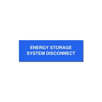 3.0x1.0" Disconnect Switch Label - ENERGY STORAGE SYSTEM DIS — 3x1" White on Blue, Adhesive
