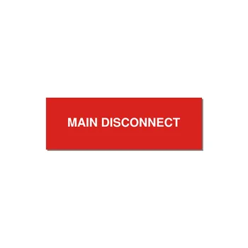 3.0x1.0" Disconnect Switch Label - MAIN DISCONNECT — 3x1" White on Red, Adhesive
