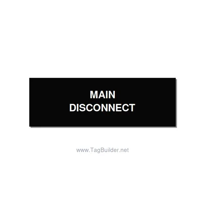 3.0x1.0" Disconnect Switch Label - MAIN DISCONNECT, White/Black, Adhesive thumbnail