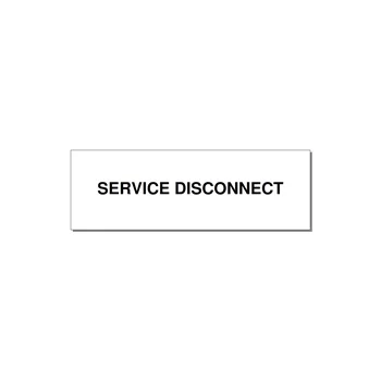 3.0x1.0" Disconnect Switch Label - SERVICE DISCONNECT — 3x1" Black on White, Holes