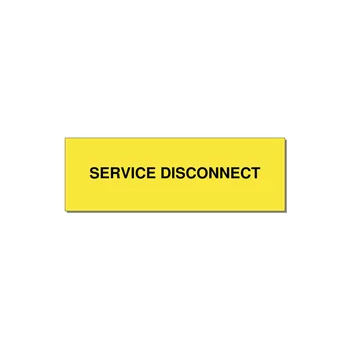 3.0x1.0" Disconnect Switch Label - SERVICE DISCONNECT — 3x1" Black on Yellow, Adhesive