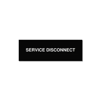 3.0x1.0" Disconnect Switch Label - SERVICE DISCONNECT — 3x1" White on Black, Adhesive