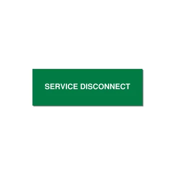 3.0x1.0" Disconnect Switch Label - SERVICE DISCONNECT — 3x1" White on Green, Adhesive