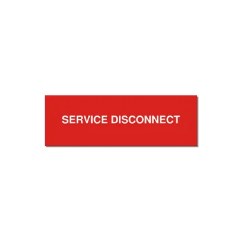 3.0x1.0" Disconnect Switch Label - SERVICE DISCONNECT — 3x1" White on Red, Adhesive