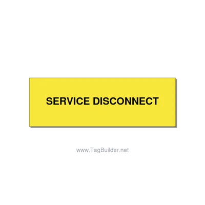 3.0x1.0" Disconnect Switch Label - SERVICE DISCONNECT, Black/Yellow, Holes thumbnail