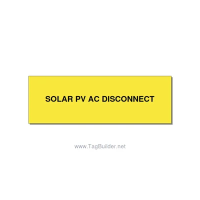 3.0x1.0" Disconnect Switch Label - SOLAR PV AC DISCONNECT, Black/Yellow, Adhesiv thumbnail
