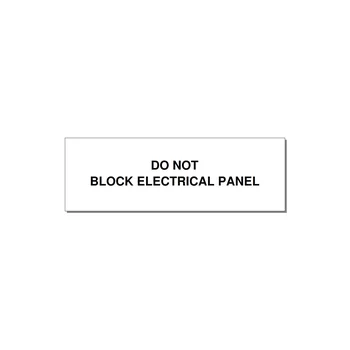 3.0x1.0" Electrical Safety Label - DO NOT BLOCK ELECTRICAL P — 3x1" Black on White, Holes