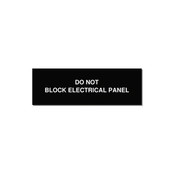 3.0x1.0" Electrical Safety Label - DO NOT BLOCK ELECTRICAL P — 3x1" White on Black, Adhesive