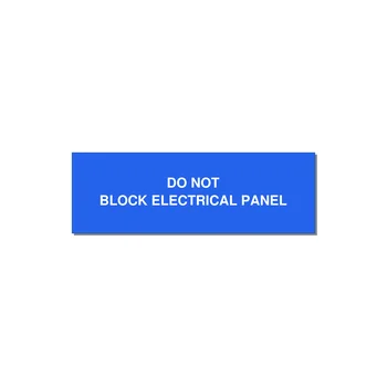 3.0x1.0" Electrical Safety Label - DO NOT BLOCK ELECTRICAL P — 3x1" White on Blue, Holes