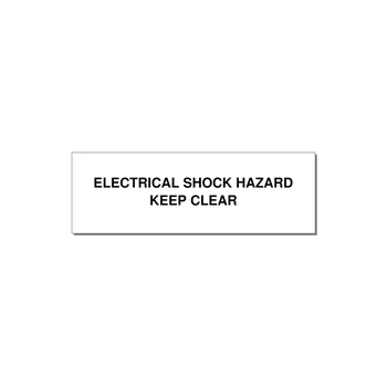 3.0x1.0" Electrical Safety Label - ELECTRICAL SHOCK HAZARD K — 3x1" Black on White, Adhesive