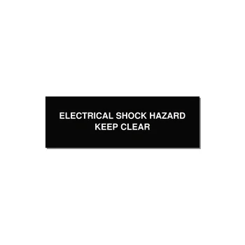 3.0x1.0" Electrical Safety Label - ELECTRICAL SHOCK HAZARD K — 3x1" White on Black, Adhesive