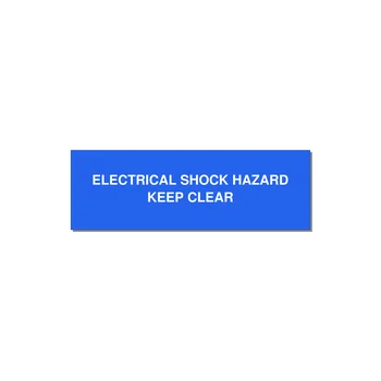 3.0x1.0" Electrical Safety Label - ELECTRICAL SHOCK HAZARD K — 3x1" White on Blue, Holes