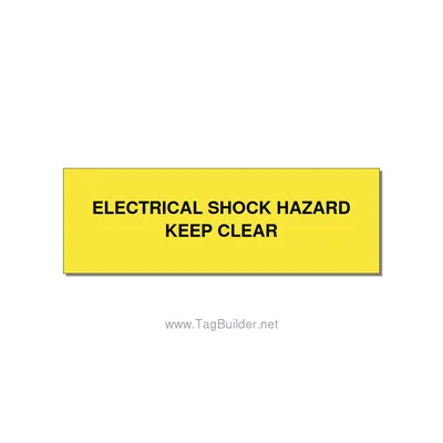 3.0x1.0" Electrical Safety Label - ELECTRICAL SHOCK HAZARD K, Black/Yellow, Adhe thumbnail