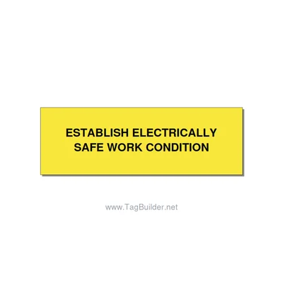 3.0x1.0" Electrical Safety Label - ESTABLISH ELECTRICALLY SA, Black/Yellow, Adhe thumbnail