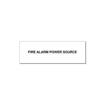 3.0x1.0" Fire Safety Label - FIRE ALARM POWER SOURCE — 3x1" Black on White, Holes