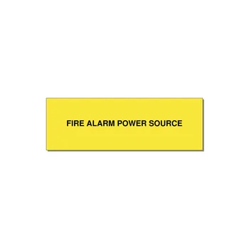 3.0x1.0" Fire Safety Label - FIRE ALARM POWER SOURCE — 3x1" Black on Yellow, Adhesive