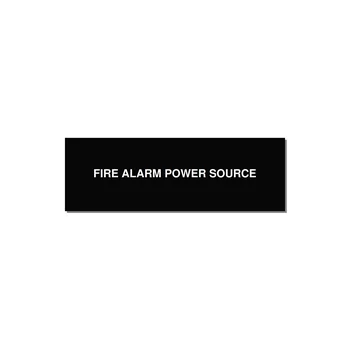 3.0x1.0" Fire Safety Label - FIRE ALARM POWER SOURCE — 3x1" White on Black, Adhesive