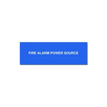 3.0x1.0" Fire Safety Label - FIRE ALARM POWER SOURCE — 3x1" White on Blue, Adhesive