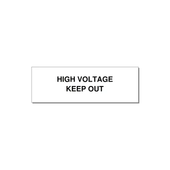 3.0x1.0" High Voltage Warning Sign - HIGH VOLTAGE KEEP OUT — 3x1" Black on White, Adhesive